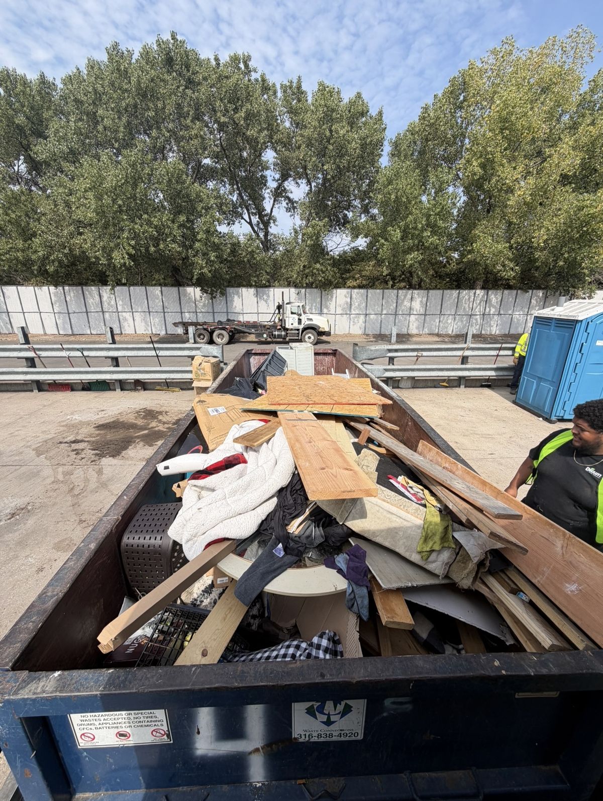 Unloading a full load at a local transfer station