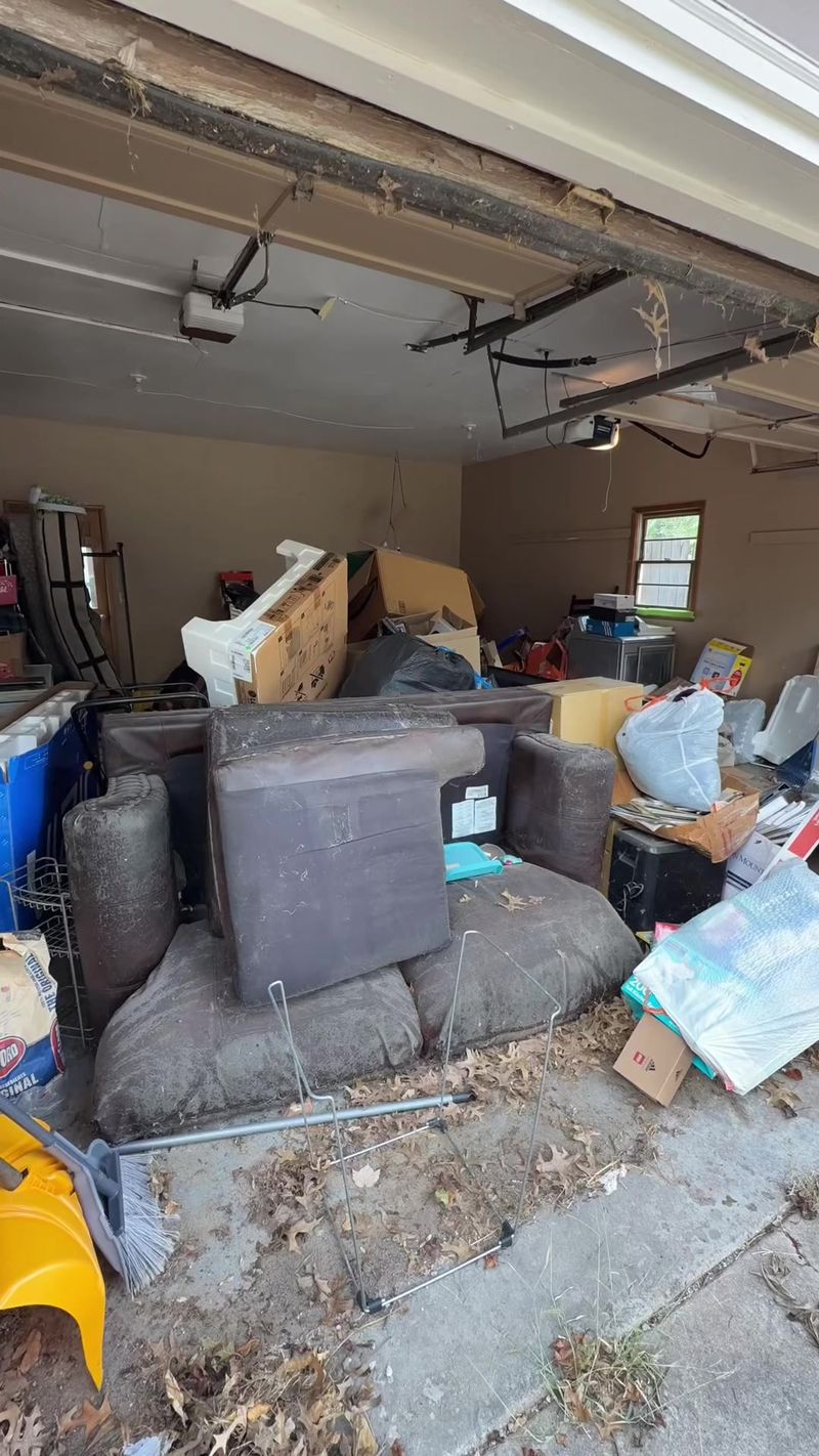 Two-car garage cleanout — before